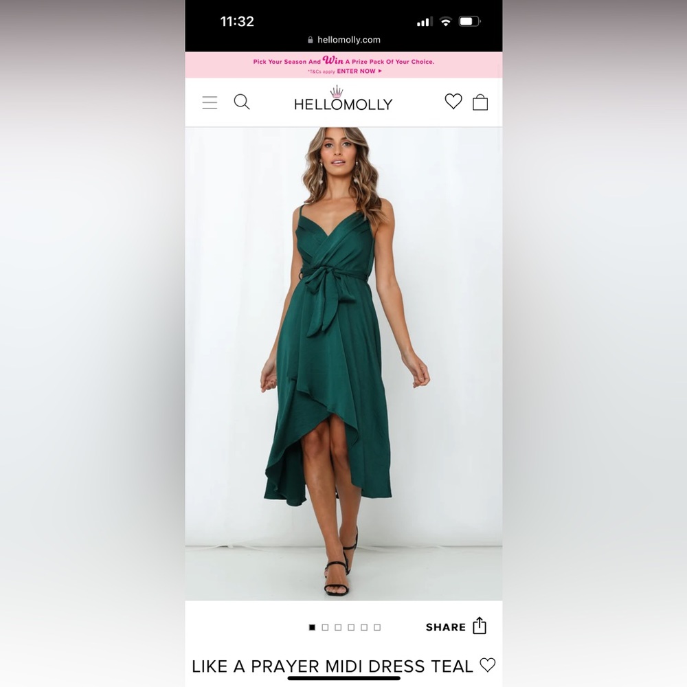 Teal midi dress - NWT - Hello Molly size XS